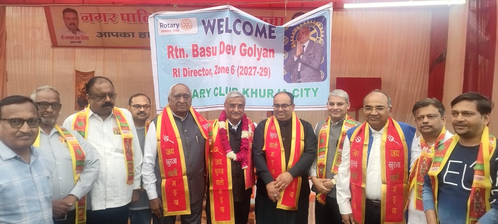 रो वासुदेव गोलियांन का नगर आगमन पर किया गया स्वागत