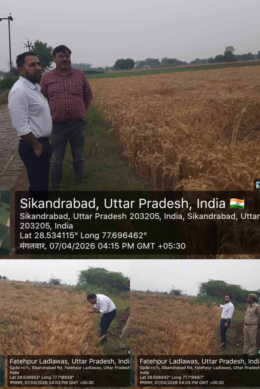 बेमौसमी बारिश से किसानों को हुए नुकसान का आंकलन करने पहुंचे एसडीएम